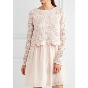 See by Chloe Guipure Lace/Cotton Blush Dress